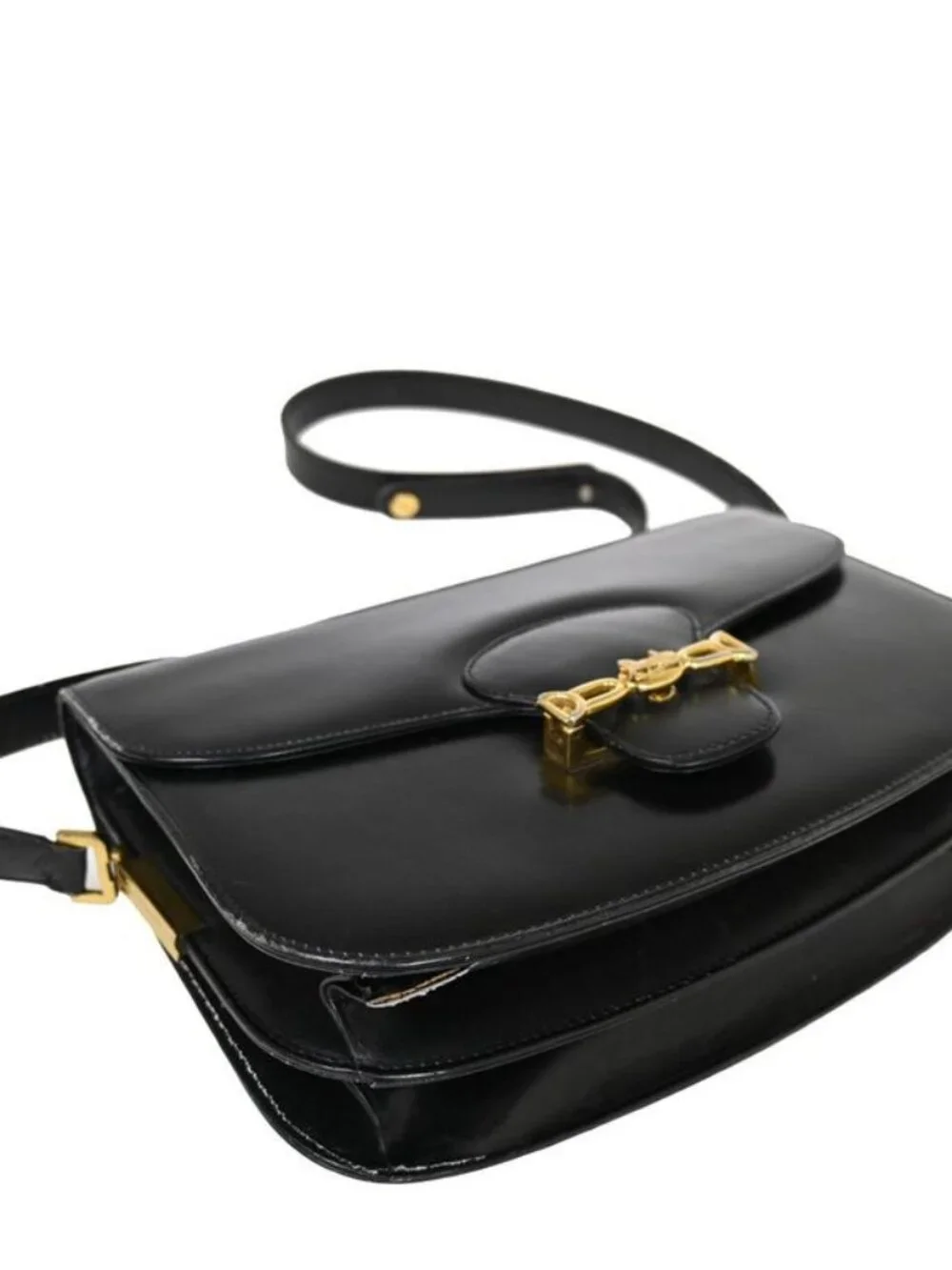Celine Carriage Shoulder Bag Leather Black 67 Fa291 - Picture 6 of 15